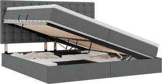 vidaXL Storage Bed with Mattress Dark Grey 200 x 200 cm Polyester vidaXL