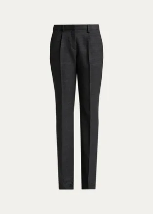 Balenciaga Micro-Houndstooth Wool-Blend Slim-Fit Pants