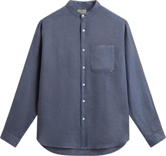 Woolrich Camicia in lino - Heren - Casual Overhemden - Grijs - L - Linnen - Overhemden