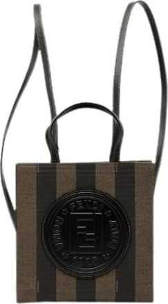 Fendi Pre-owned Pequin PVC 3way backpack - Dames - Vintage Rugzakken - Zwart - ONE Size - Leer - Vintage