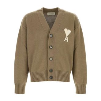 Ami Cardigans, male, Beige, Size: L De Coeur Cardigan