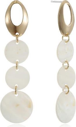 Ettika Disco Shell Drop Earrings in White/Gold at Nordstrom Rack