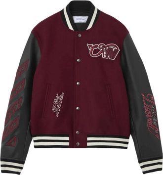Off-white x c/o AC Milan Varsity Jacket Black Red 44MEA305G25F002125