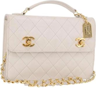 Chanel Pre-owned Vintage Schoudertas - unisex - Vintage Handtas - Wit - ONE Size - Leer - Vintage