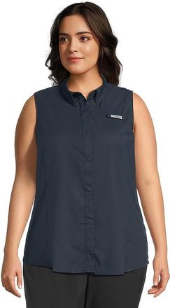 Columbia Plus Size Tamiamitm Sleeveless Shirt Womens Sleeveless Collegiate Navy : 1X, Mesh/Polyester