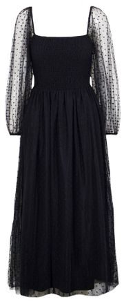 Lucy Paris Polka Dot Dress In Black