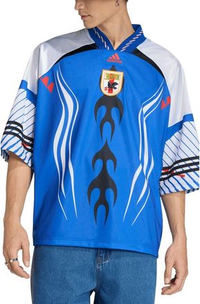 adidas JFA Japan Oversize Jersey in Power Blue/white/red at Nordstrom, Size X-Large