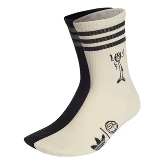 adidas Originals x Andr Saraiva Crew Socks 2 Pairs Beige Black HK2814