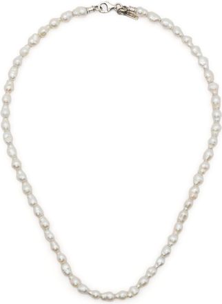 Emanuele Bicocchi Baroque-pearl necklace - unisex - Freshwater Baroque Pearl/Sterling Silver - One Size - White