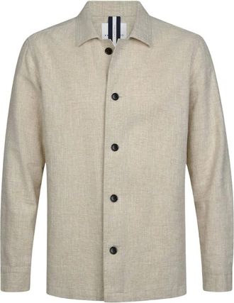 Profuomo Heren, Overhemden, Beige, Maat: S Katoen