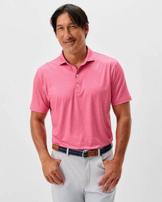 Johnnie-O Tini Dancer Polo In Pink Lemonade