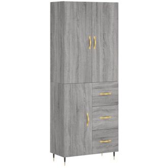 vidaXL Vidaxl - Aparador alto madera contrachapada gris sonoma 69,5x34x180 cm