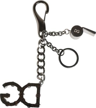 Dolce & Gabbana Kristallen Ring Sleutelhanger - Dames - Sleutelhangers & Tashangers - Grijs - ONE Size - Accessoires