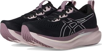 Asics Womens Glideride Max Womens Running Shoes Black/Pale Pink : 6 B - Medium, Synthetic