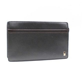 Dunhill Dark Brown Navy Leather Clutch Bag (Pre-Owned)