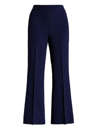 High Sport Kick pleated-front flared trousers - women - Cotton/Lycra - L - Blue