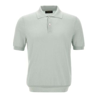 Gran Sasso Silk and Cotton Polo - male - Gran Sasso - Polo Shirts - Green - S - Tops
