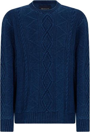 GANT Truien - Heren - Ronde hals truien - Blauw - XL - Truien & Vesten