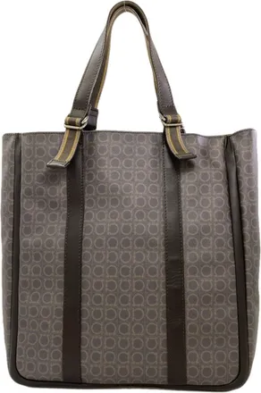 Ferragamo Brown Pvc Tote Bag (Pre-Owned)