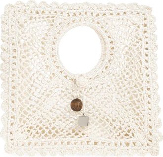 Jacquemus Spiaggia Kleine Vierkante Tas - Dames - Handtassen - Wit - ONE Size - Tassen