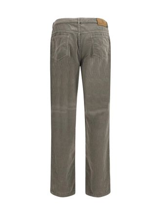 Brunello Cucinelli Mens Corduroy Pants Fango+perla Cotton; Elastane Trousers