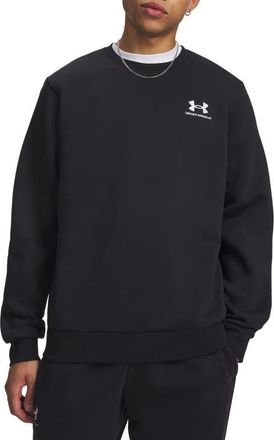 Under Armour UA Icon Fleece Crewneck T-Shirt in Black at Nordstrom, Size Xx-Large