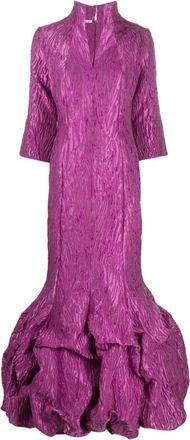 Baruni Entrance jacquard gown - women - Polyester/Lurex/Rayon - S - Purple