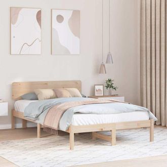 vidaXL Vidaxl - Estructura De Cama Natural 120 X 190 Cm Madera Maciza De Pino