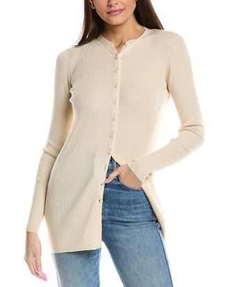 Lafayette 148 New York Ribbed Silk-Blend Cardigan