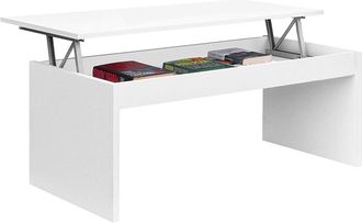 HOGAR 24 Mesa centro elevable blanco brillo