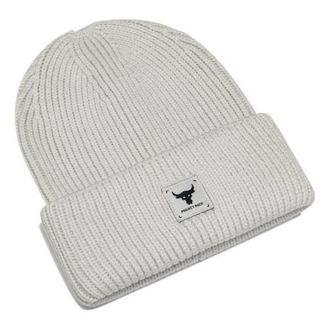 Under Armour Project Rock Beanie Hat White Navy 1380009-114