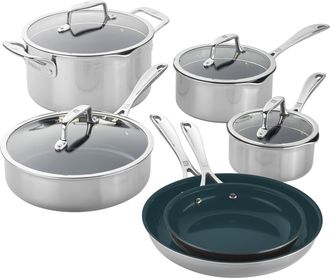 Zwilling Clad CFX Stainless Steel Ceramic Nonstick Cookware Set