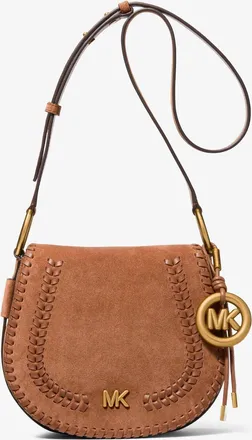 Michael Kors Josie Medium Whipstitched Suede Saddle Bag