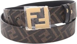 Fendi Pre-owned Belts, male, Black, Size: ONE SIZE Pre-owned FF Logo Leather Belt