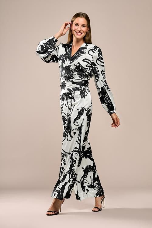 Carly Print Blouse Zwart / Wit