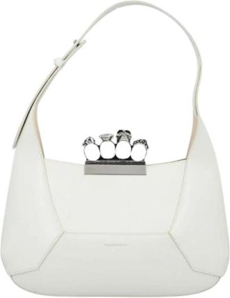 Alexander McQueen Pre-owned THE Jewelled Hobo Schoudertas - Dames - Vintage Schoudertas - Wit - ONE Size - Leer - Vintage