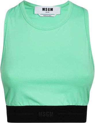 Msgm Sportieve Tanktop met Elastische Tailleband - Dames - Tops zonder mouwen - Groen - M - Tops