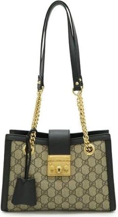Gucci Pre-owned Handbags, female, Beige, Size: ONE SIZE Pre-owned Canvas Handbag