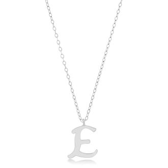 MAX + STONE 10k Solid White or Yellow Gold Dainty Script Initial with Extendable Necklace, 16+2 inches