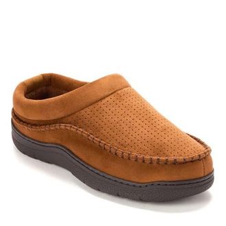 Dearfoams Thompson Moccasin Toe Clog Slipper in Brown at Nordstrom, Size X-Large