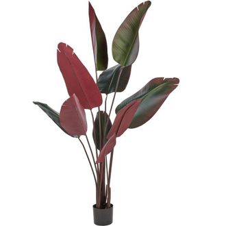 Beliani Planta Artificial En Maceta Para Interior Decoraci&oacute;n Moderna De Pl&aacute;stico Maceta Negra 170 Cm Banana Tree