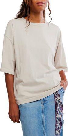 Free People We The Free Perfect Oversize Cotton T-Shirt in Morning Oat at Nordstrom, Size X-Large