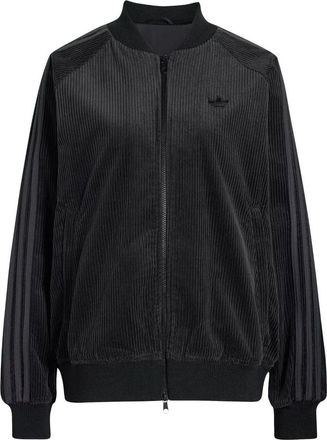 adidas (WMNS) adidas Corduroy SST Oversized Track Top Asia Sizing Black KQ6436