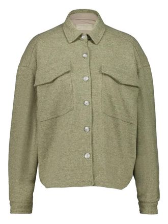 120% Lino pocket button jacket - women - Wool/Cashmere - 42 - Green