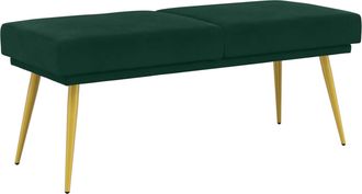 vidaXL Banco De Doble Capa Verde Oscuro 120 X 45 X 46 Cm Terciopelo Vidaxl