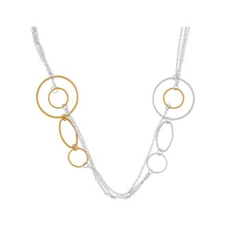 Dansk Copenhagen Tempeste Lange Dubbele Ketting met Twee Kleuren - Dames - Accessoires - Grijs - Maat: ONE Size