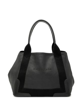 Balenciaga Borsa tote Navy Cabas S in pelle di vitello traforata 2016 - Nero