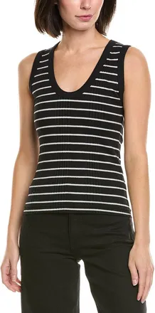 perfectwhitetee Perfectwhitetee Rib Stripe U-Neck Tank