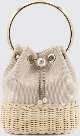 Jimmy Choo London Borsa Bon Bon Jimmy Choo in vimini e canvas con perline sintetiche