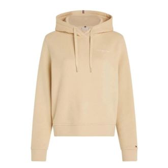 Tommy Hilfiger Hoodie - Dames - Hoodies - Beige - S - Katoen - Hoodies & sweatvesten